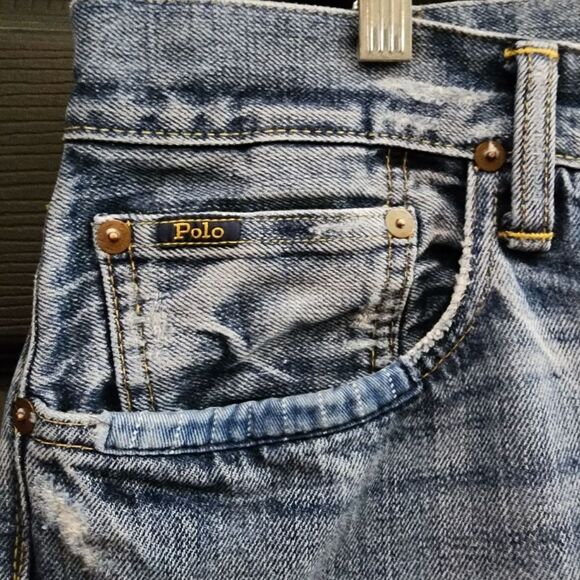 Polo Ralph Lauren Sullivan Slim Distressed Jean in Blue - Picture 9 of 16